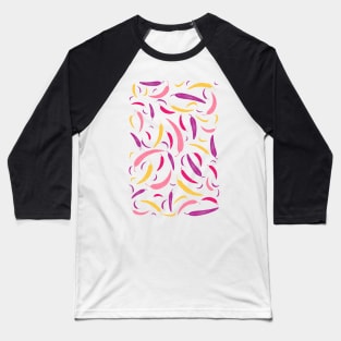 Pink Eucalyptus Leaves Pattern Baseball T-Shirt